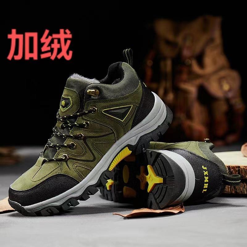 

Large size men s shoes thickened hiking shoes waterproof and non-slip hiking shoes velvet cotton shoes outdoor travel shoes outdoor snow boots 39 зелений