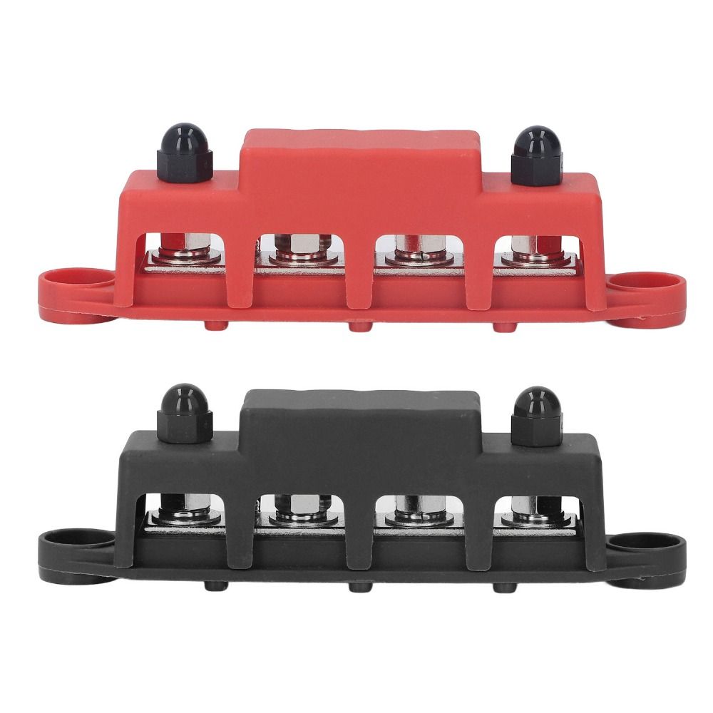 2Pcs 4 Terminal Power Distribution Block M8 Screw Bus Bar 250A  Automobile