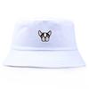 Dog Pattern Embroidery Bucket Cap Fisherman Hat Sun Protection Breathable Gift