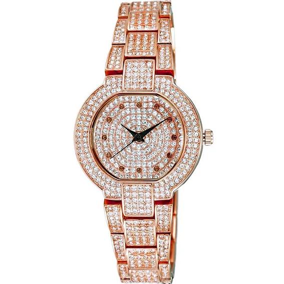 Женские часы Adee Kaye Astonish Collection Crystal Accents Rose Gold Dial Quartz AK2005-LRG