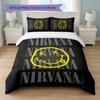 Set Biancheria da Letto 3 Pezzi Stampa Nirvana Copripiumino con Due Federe Biancheria da Letto Morbida per Camera da Letto Domestica