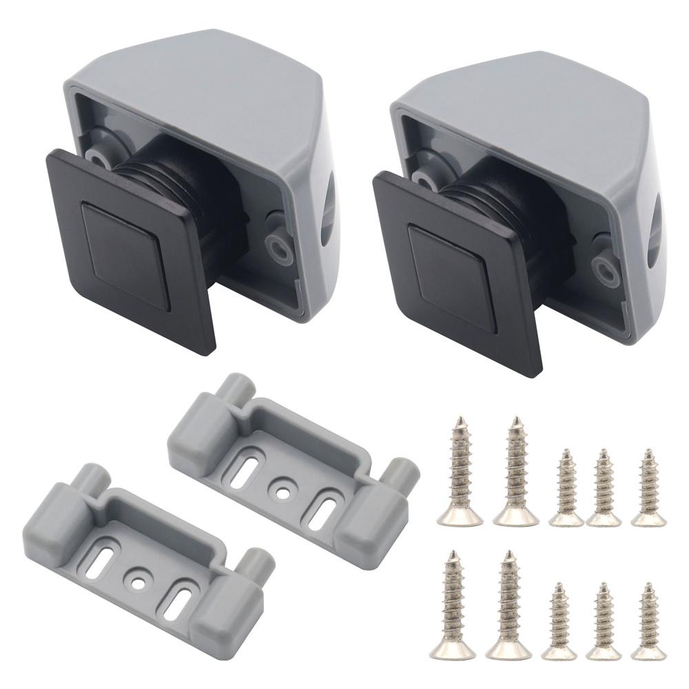 2Pcs Button Latch Knob Catch Lock For RV Caravan Drawer Cupboard Cabinet Door