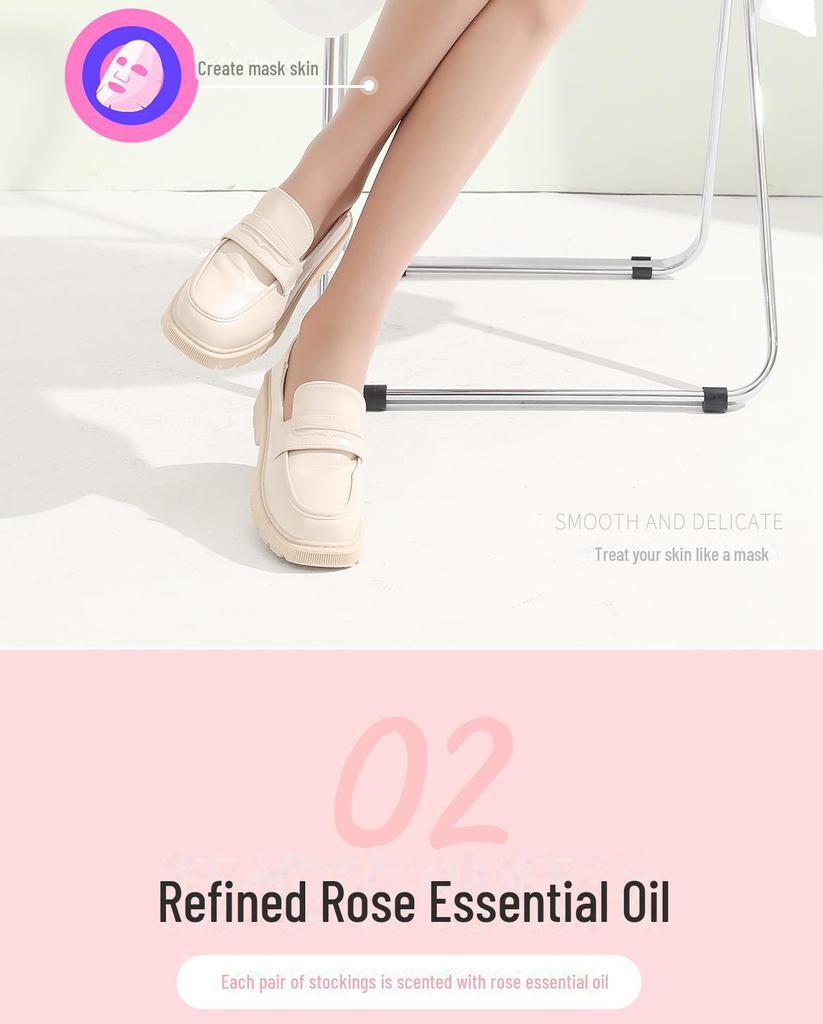 Fenna Moisturizing Anti-Snag Silk Leg Mask Socks - Sun Protection & Skin Care Rose Stockings.