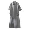 Men's Plus Size Moisture-Wicking Polo Shirt & Sports Shorts Set