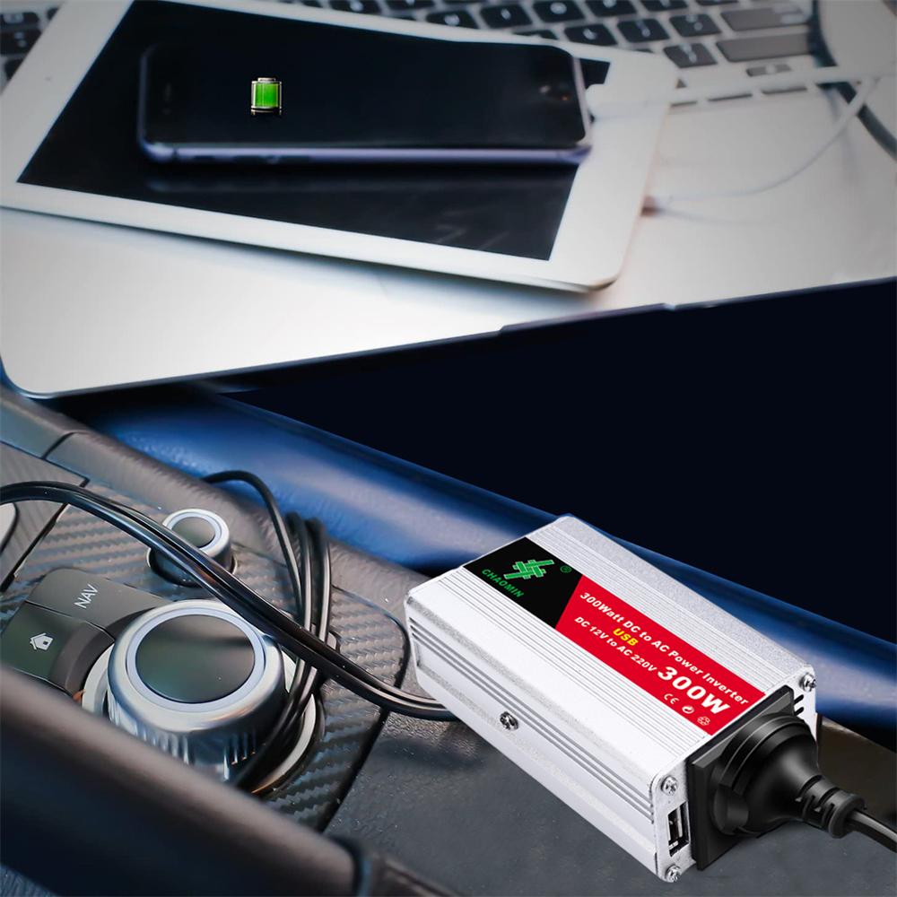Invertor portabil Invertoare de putere pentru mașină DC12Volt la AC220Volt Transformator 300W Convertor de putere auto