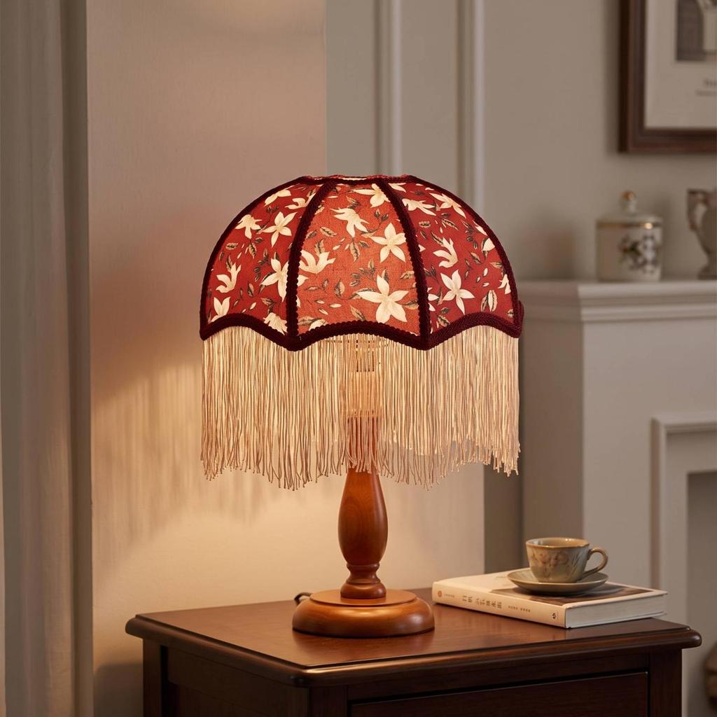 Lampshade with Fringe Retro Table Lamp Shade Vintage