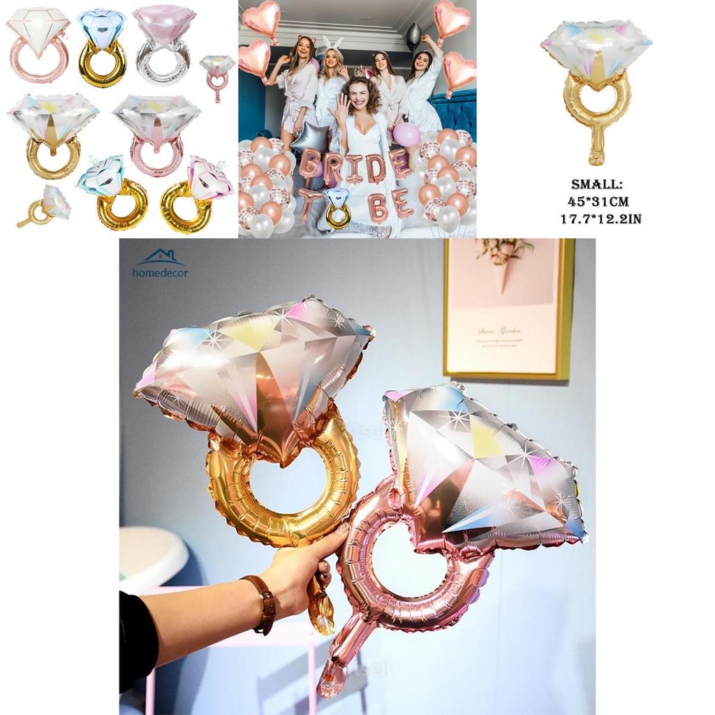 Machen Sie Ihr Event unvergesslich Diamantring Folienballons für Verlobung Hochzeitsdekorationen
