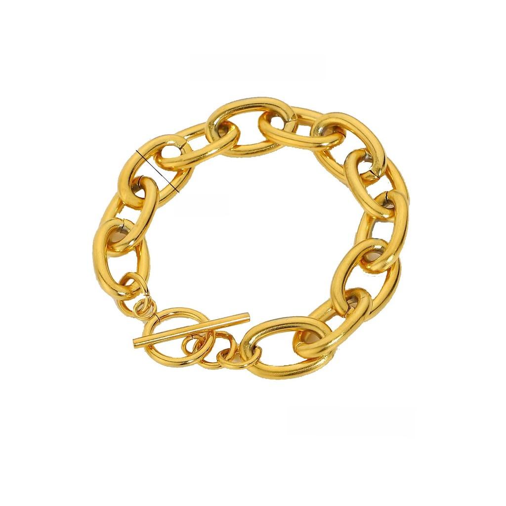 Stainless Steel Geometric Chain Bracelet For Women Summer Fashion Accessory