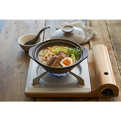 TAMAKI Thermatech Ultra-Lightweight Direct-Stove Earthenware Pot, Size 9, 32x27x15.5cm (H), 2,250ml, Mocha, T-942406