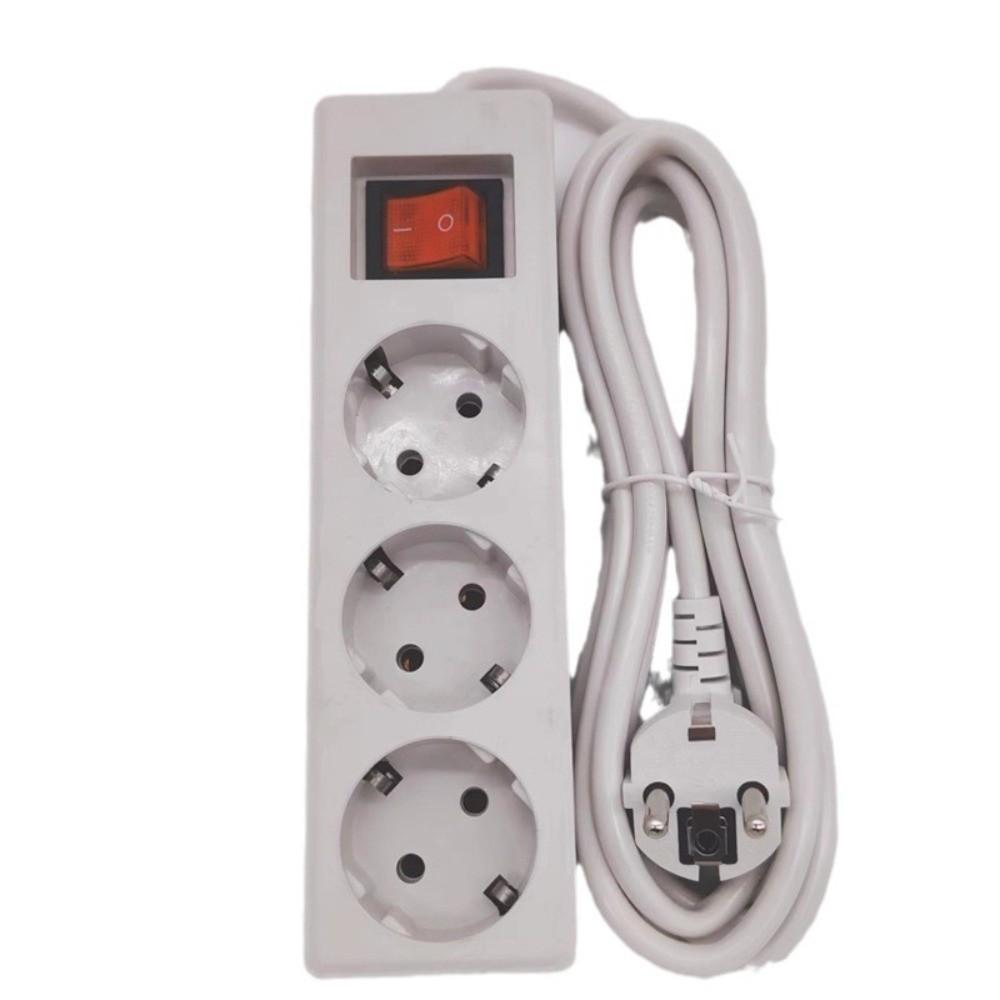 2/3/5Meters Cord EU Power Strip with ON/OFF Switch Power Converter Flat Adapter  European Standard