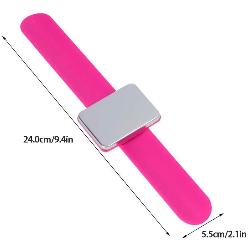 7 Colors Sewing Pincushion Wrist Hand Magnetic Needle Pad Safety Pin Cushion Storage Apparel Pin Holder Sewing Supplies