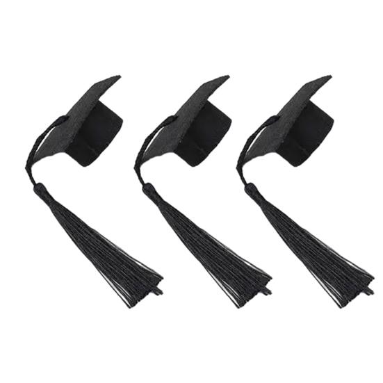 Mini Felt Graduation Cap Tassel Set DIY Party Decor for Bottles Cupcakes Cake Toppers Wine Bottle Accessories for Graduation Ceremony Photo Props