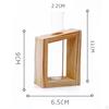Glass Vase with Vintage Wooden Stand Desktop Terrarium for Hydroponics Plant