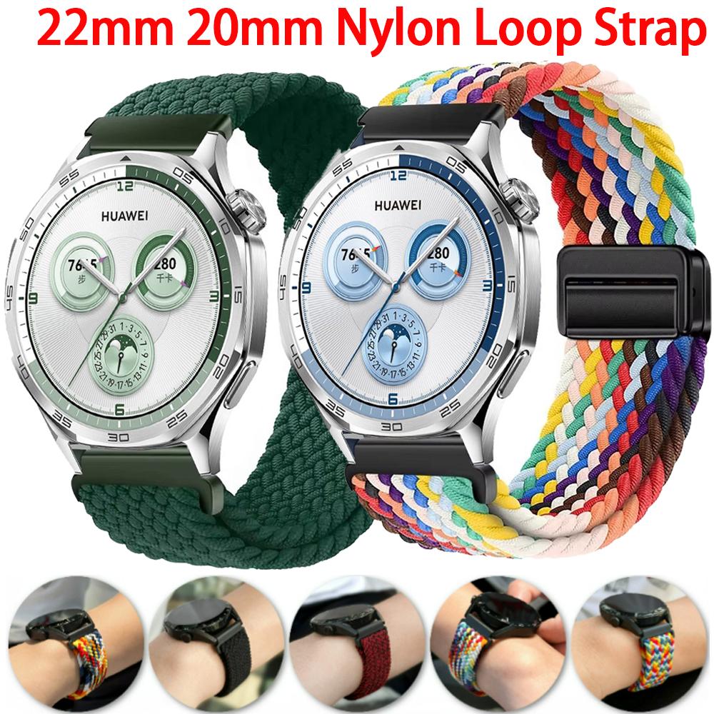 22mm 20mm Nylon Loop Band for Huawei Watch GT5 Pro/GT5 4 Pro GT3 2 GT2e Replaceable wristband for Huawei Watch 46mm 42mm Strap