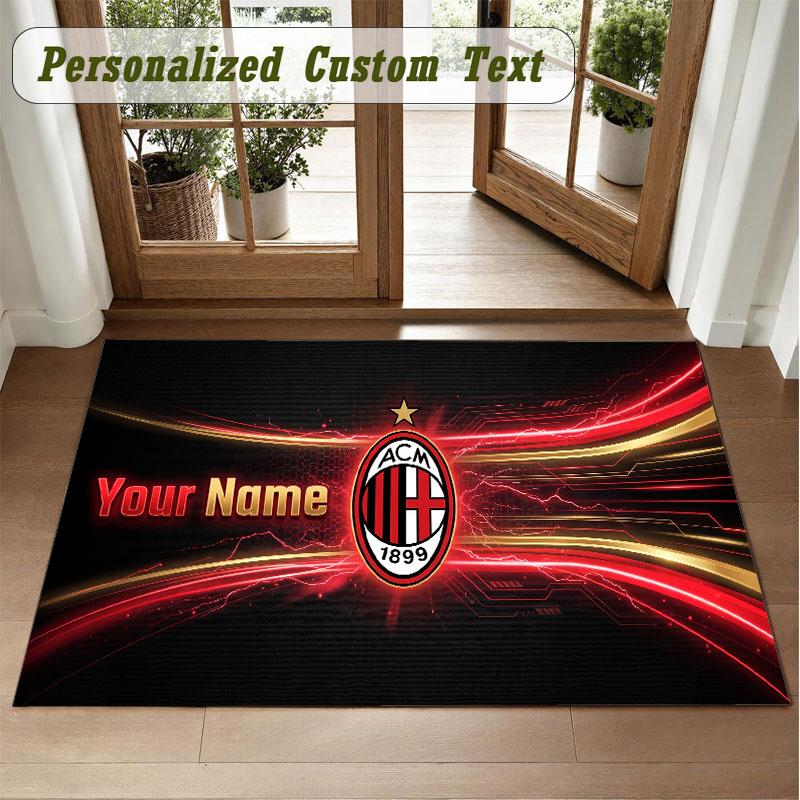 Crystal Velvet Square Rug Custom NameAC Milan Pattern Non Slip Home Floor Decor Rug