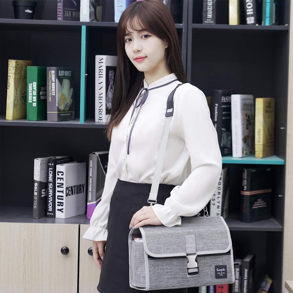 Sanjoki Marker Pen Set, 120 Colors, Soft Brush, Thick and Fine Double-Ended, Hobby Art Supplies, Carrying Case Included