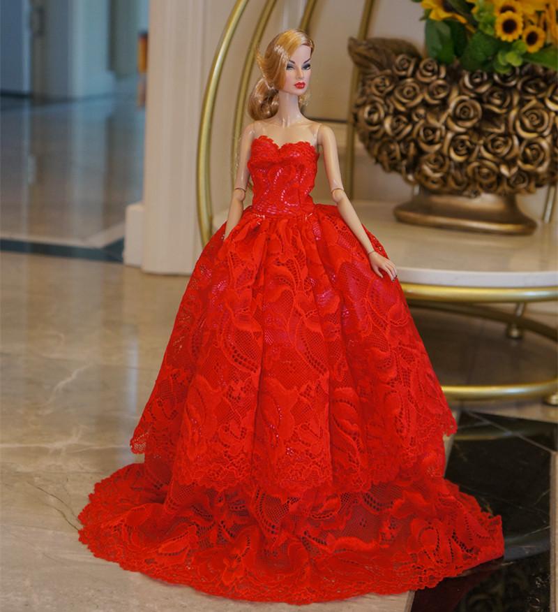 Doll Handmade Clothes Dress Gown 30Cm Doll Dress Up Wedding Dress Fashion High-Grade Evening Dress For 11.5 Inch DollBody 1/6