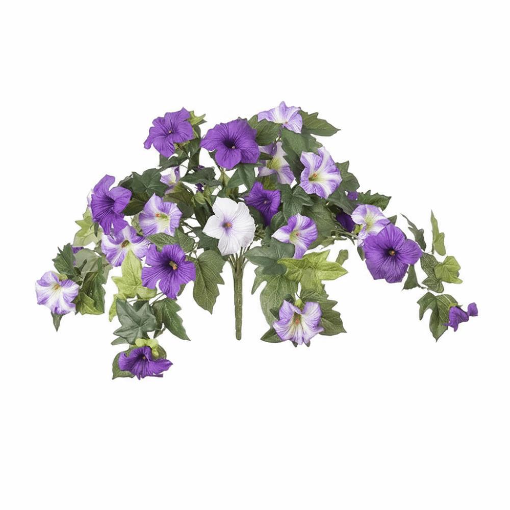 Silk Material Artificial Silk Flowers UV Resistant Faux Silk Morning Glory Flowers Artificial Trumpet Flower Wedding Decoration фиолетовый