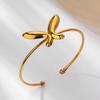 Fashion Accessories Stainless Steel Gold Plated Butterfly Opening Bracelet Women's Fashion Versatile Bracelet Accessories