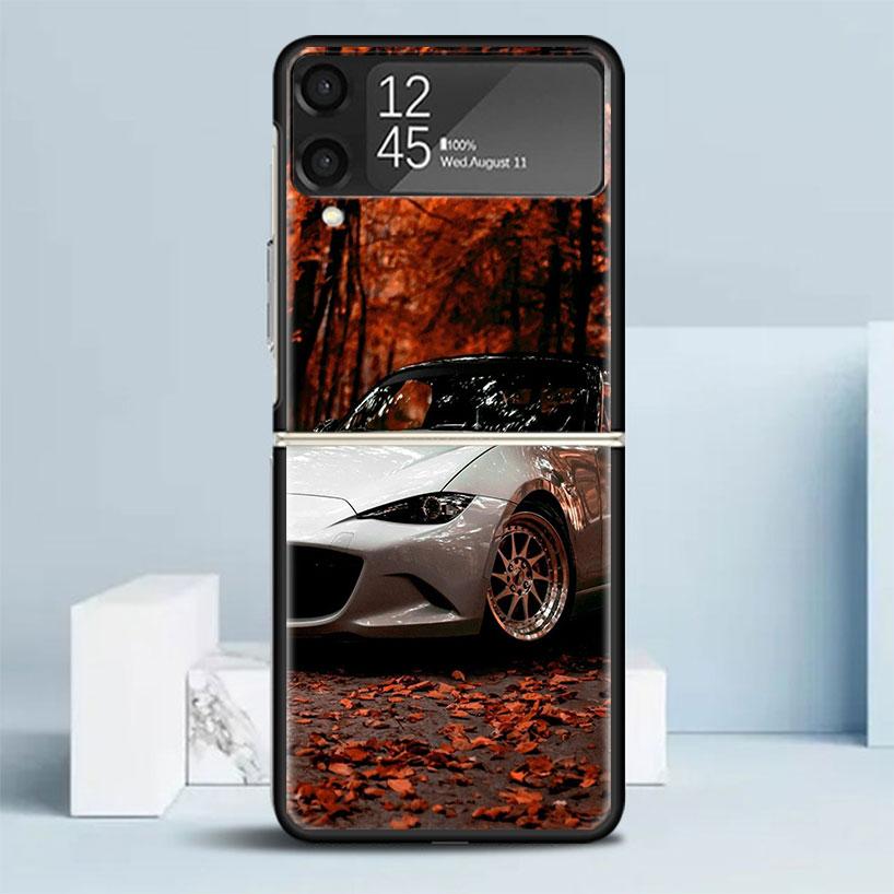 

JDM Car MX5 Cute Black Cover for Samsung Galaxy Z Flip 7 6 5 4 3 5G Phone Case Flip7 Flip6 Flip5 Flip4 Flip3 Pattern Case Galaxy Samsung Z Flip 5