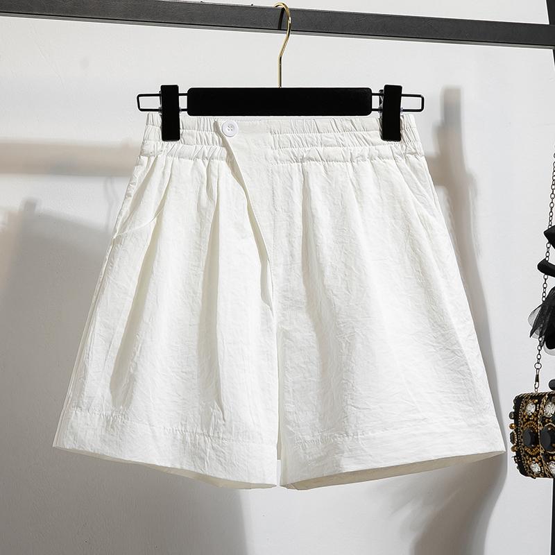 DIMANAF 2025 Plus Size Shorts Summer Women Wide Leg Pants Solid Loose High Waist Casual Short Pants Basic Harem New