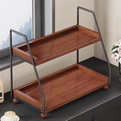 2 Tier Cup Riser Stand Storage Rack Spice Tiered Display Step Shelf Mugs Holder for Cupcakes