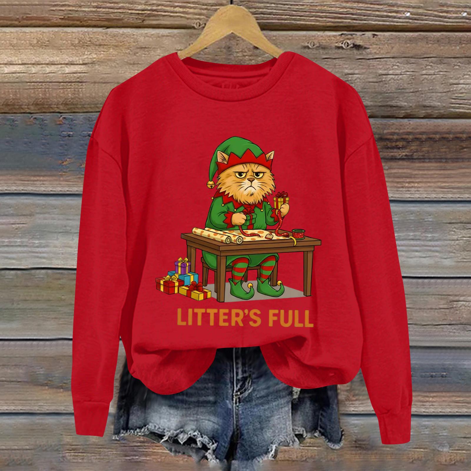 

Женский модный и забавный свитшот с принтом, круглым вырезом и длинными рукавами, повседневный пуловер XL