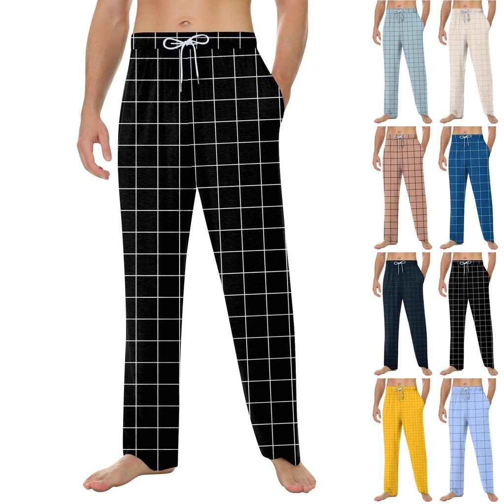 Men's Home Soft Pajama Pants Drawstring With Pockets Casual Sports Pants