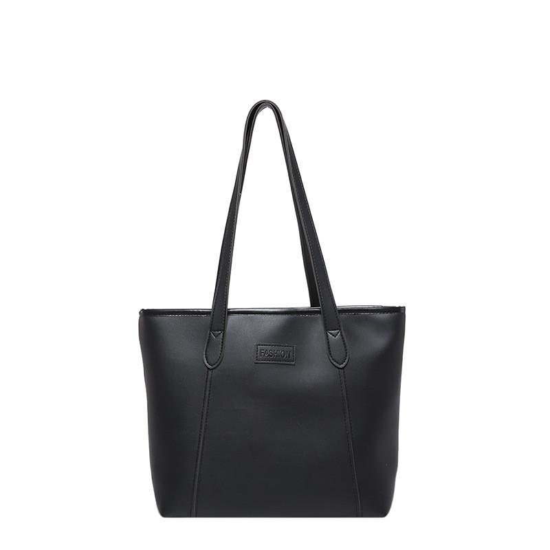 Elegant Black White Brown Khaki Pu Tote Bag For Women Modern Urban Fashion Style