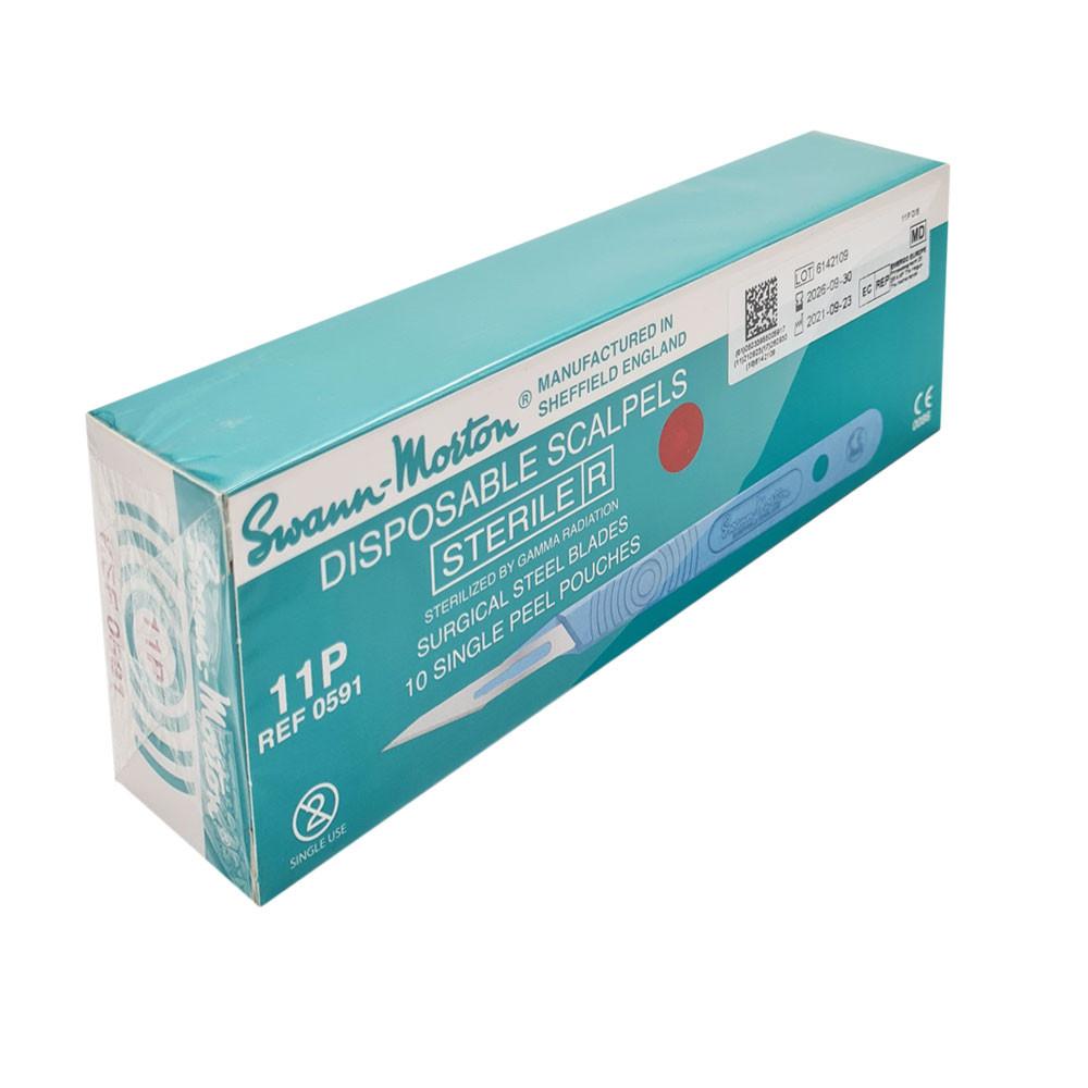 Swann-Morton 11P Surgical Scalpel Sterile 10-Pack Stainless Steel