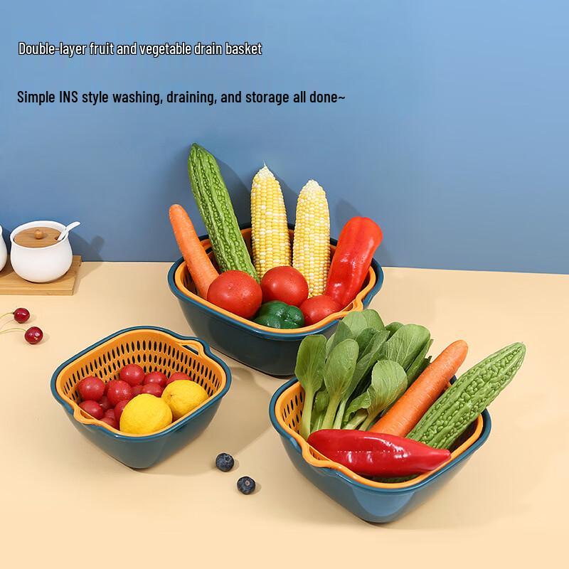 Thickened Double-Layer Kitchen Drain Basket