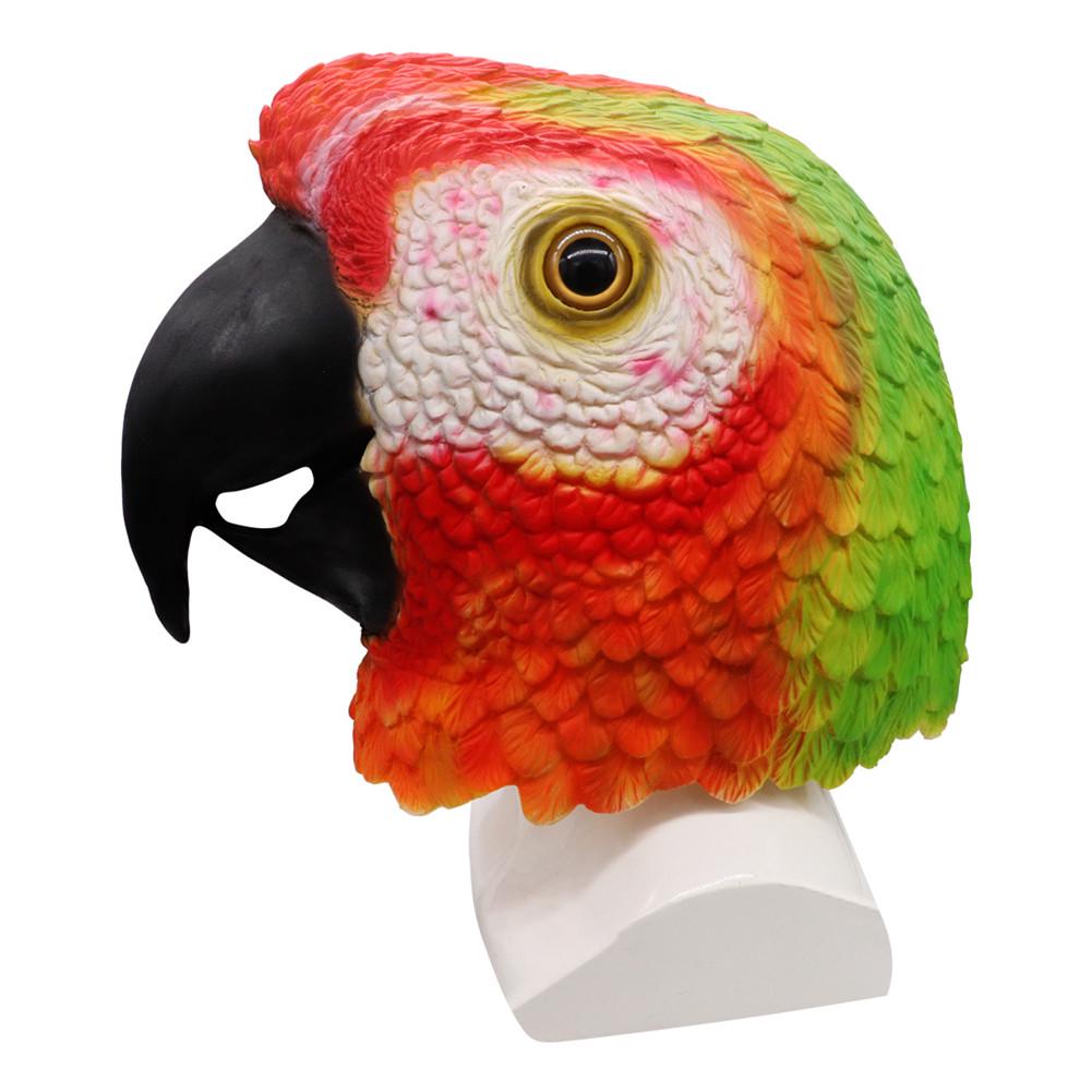 Red Parrot Mask Latex Animal Bird Head 