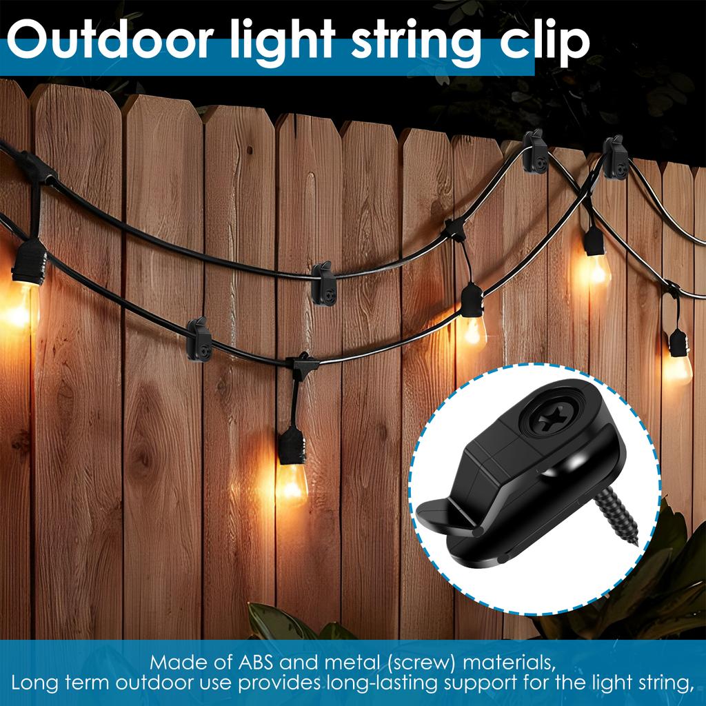 30Pcs Outdoor String Light Clips Weatherproof Cable Hanger Hooks Plastic Fairy Light Clips for Cable Holiday Decor for Outside