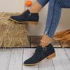 Fashion 2025 New Boots Leather Women Retro Short Boots for Women Autumn and Winter New Large Size Medium Heel Thick Heel Boots