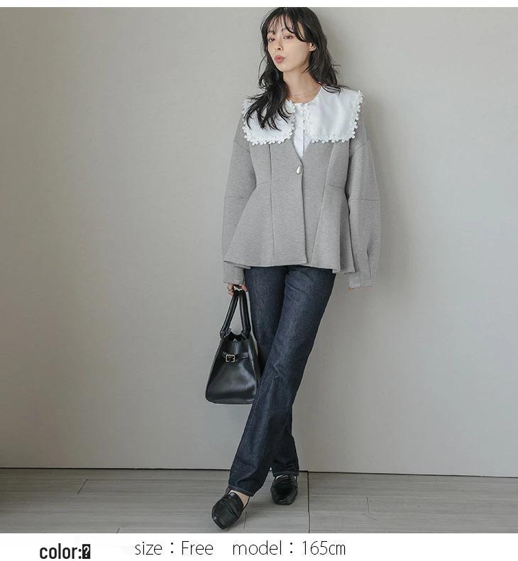 V-neck Ruffle Waist-Cinching Slim Short Jacket for Women - Spring/Autumn 2025 Collection