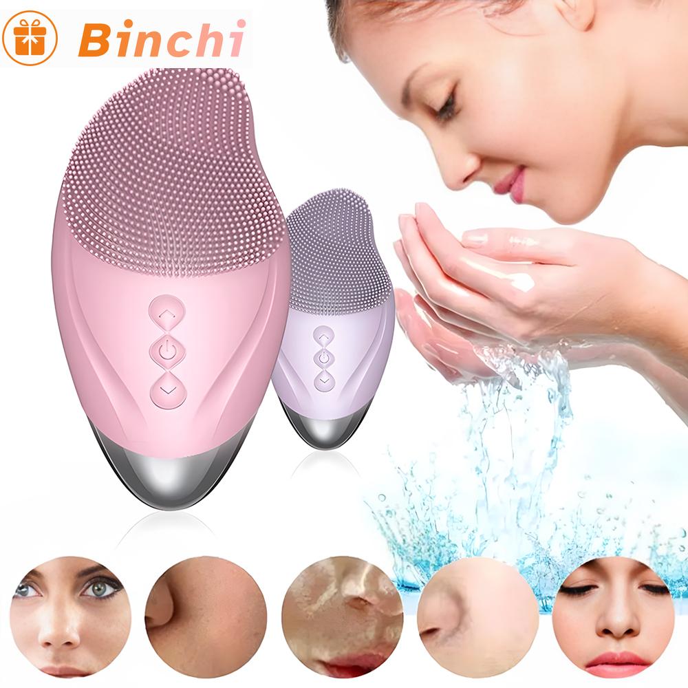 USB Facial Rechargeable Silicone Cleansing Brush Massage Face Deep Cleaning Pores Skin Health Care Device Cosmetic Instrument
