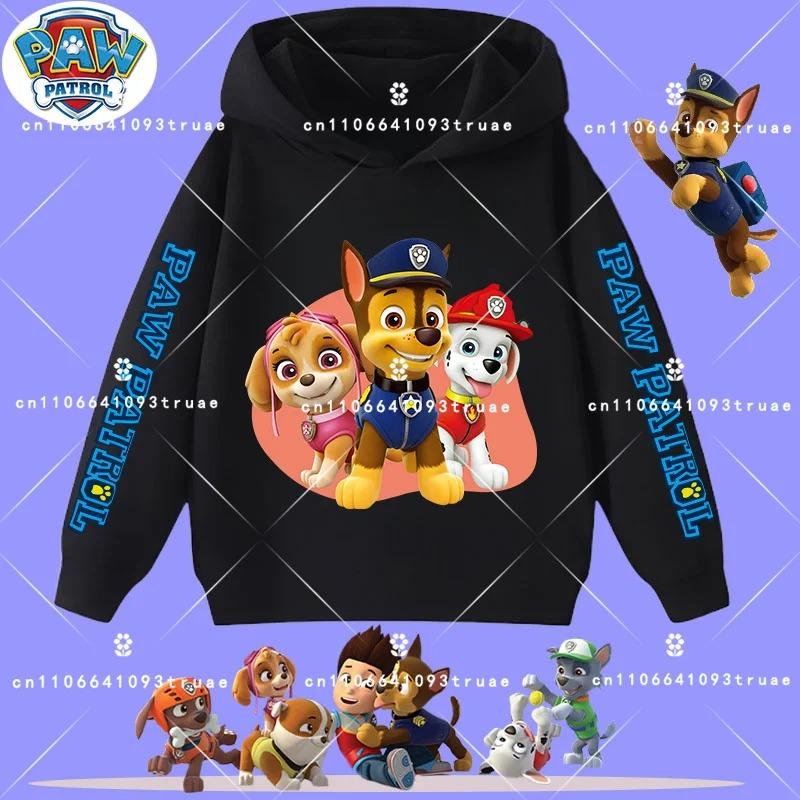 boys' sport shirt, spring-autumn long-sleeved pullover, casual top children's hooded sweatshirt with PAW Patrol cartoon print