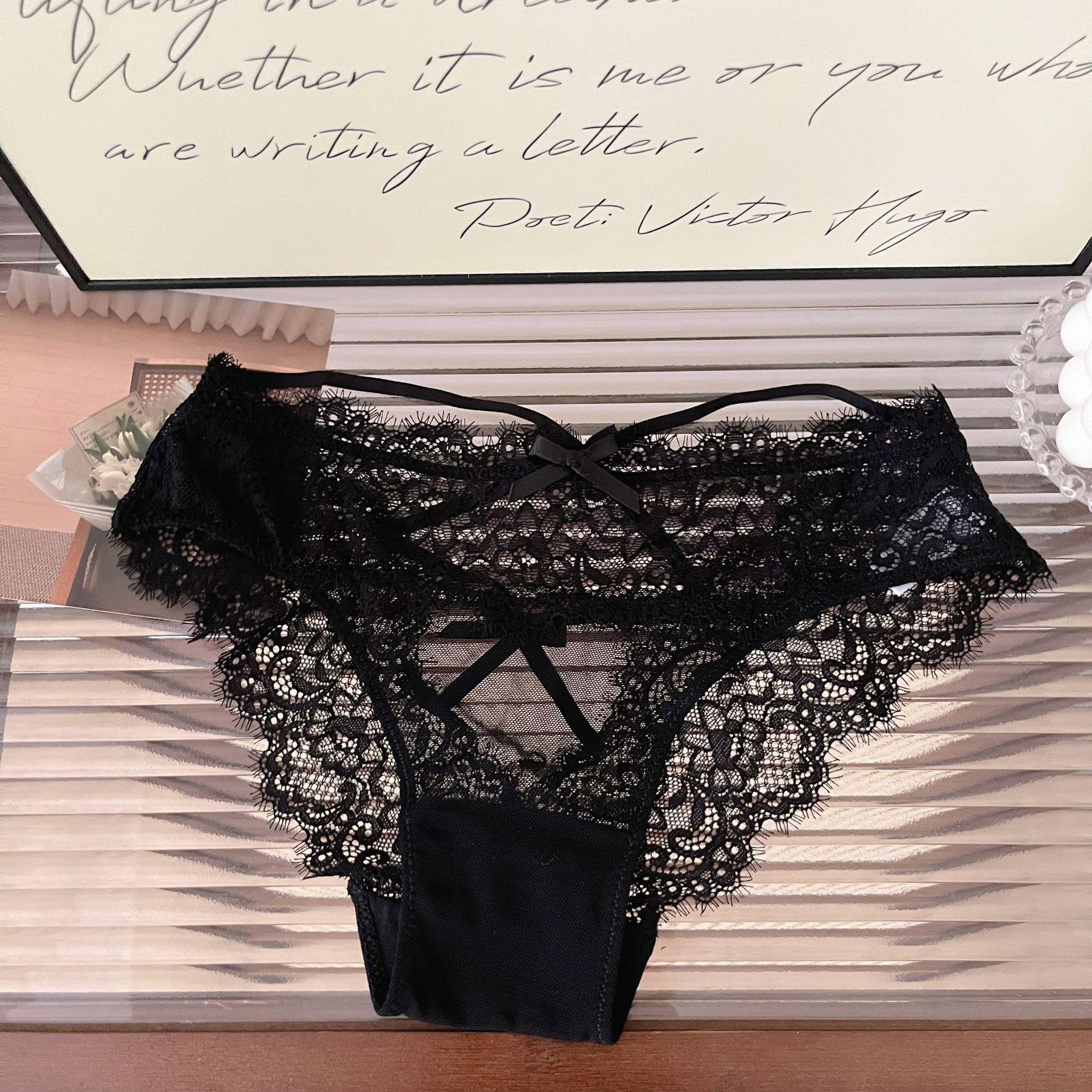 

Сексуальное кружевное нижнее белье для женщин, тонкие прозрачные однотонные трусики-бикини с тонкими бретельками и крестиком, женские трусики с низкой талией one size фиолетовый