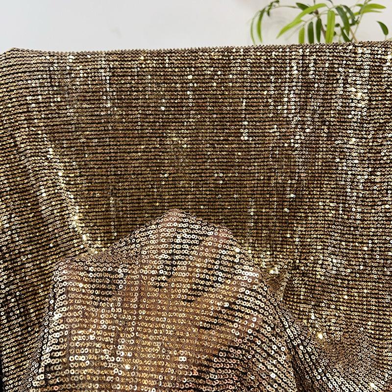 3mm Straight Flat Sequins Embroidered Fabric Robust Beads Embroidery Mesh Wedding Dress Children's Clothing Sequin Fabric
