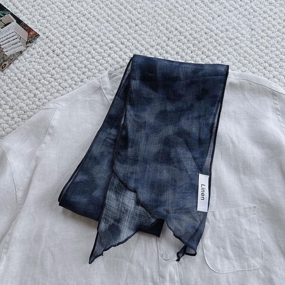 100% Linen Breathable Long Spring and Autumn Scarf For Women Original Style Artistic Neck Protection Soft Scarves 14x170cm
