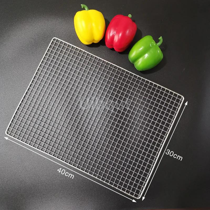 304 Edelstahl Rechteck Quadrat BBQ Netz Maschengrill Antihaft Backmatte Outdoor Grillteil Roste Heißluftfritteuse Gitter Kochen