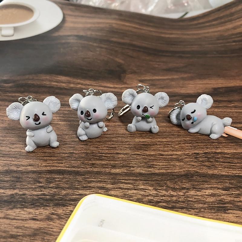 Cute 3D Otter Koala Flamingo Animal Keychains Key Ring For Women Men Cartoon Creative Pet Pendant Bag Box Car Holder Accessories