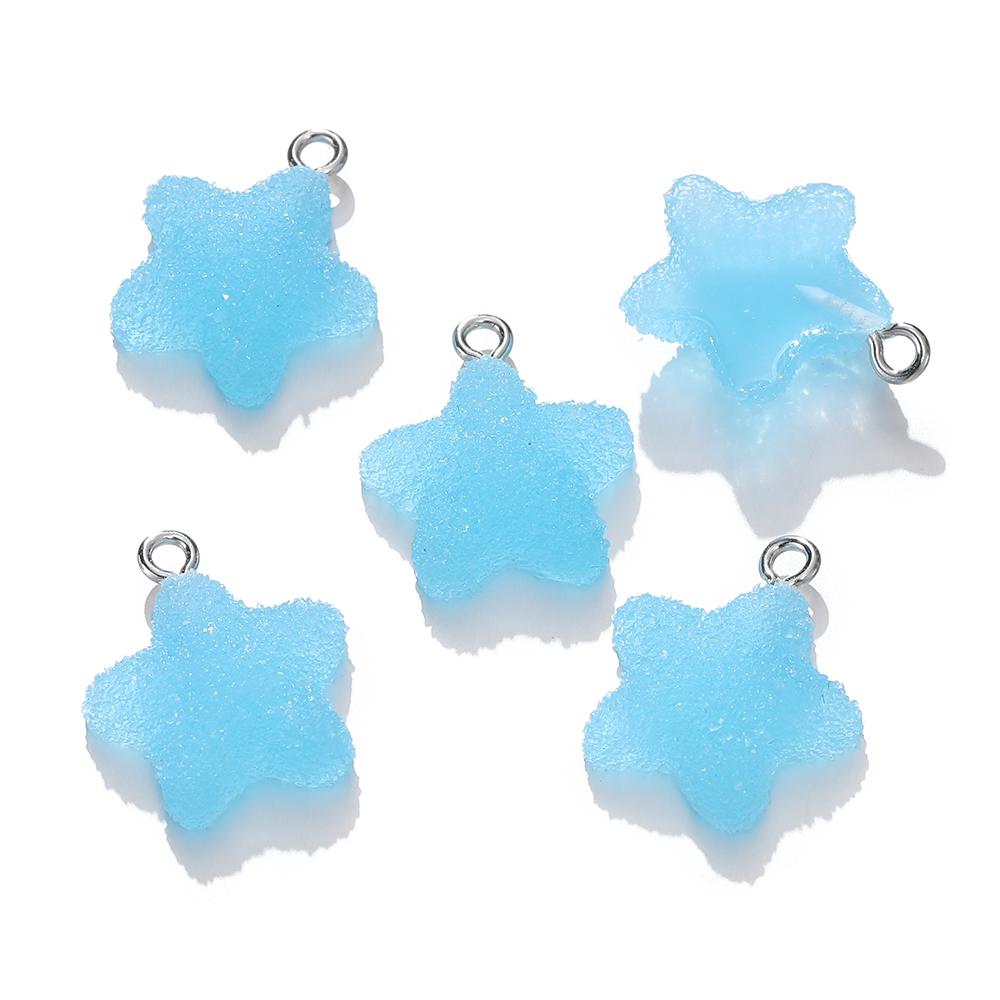 10pcs/lot Simulation Five-Pointed Star Soft Candy Cute Charms Pendant for DIY Earrings Necklace Jewelry Accessories Finding