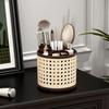 360° Rotating Desktop Pen Holder Multifunctional Grid Design Cosmetic Storage Box Vintage Large Capacity