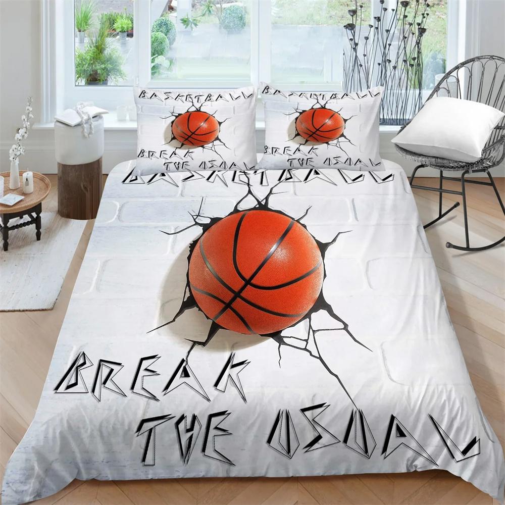 Basketball Duvet Cover King/Queen Size,sports Game Collections Bedding Set for Kids Teens Boys,athlete Bedroom Decor Quilt Cover