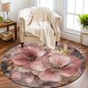 Luxury Romantic Floral  Pattern Round Shape Floor Mats Kitchen Hallway Runner Rug Bedroom Living Room Soft Carpet Non-slip Area Rug