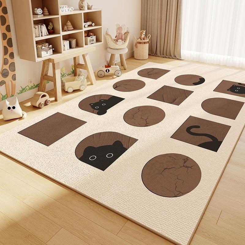 Living Room Anti Slip Carpet Floor Mat for Girls Reading Carpet  Bedroom Bedside Mat Children's Room Cartoon Home Use Beautiful