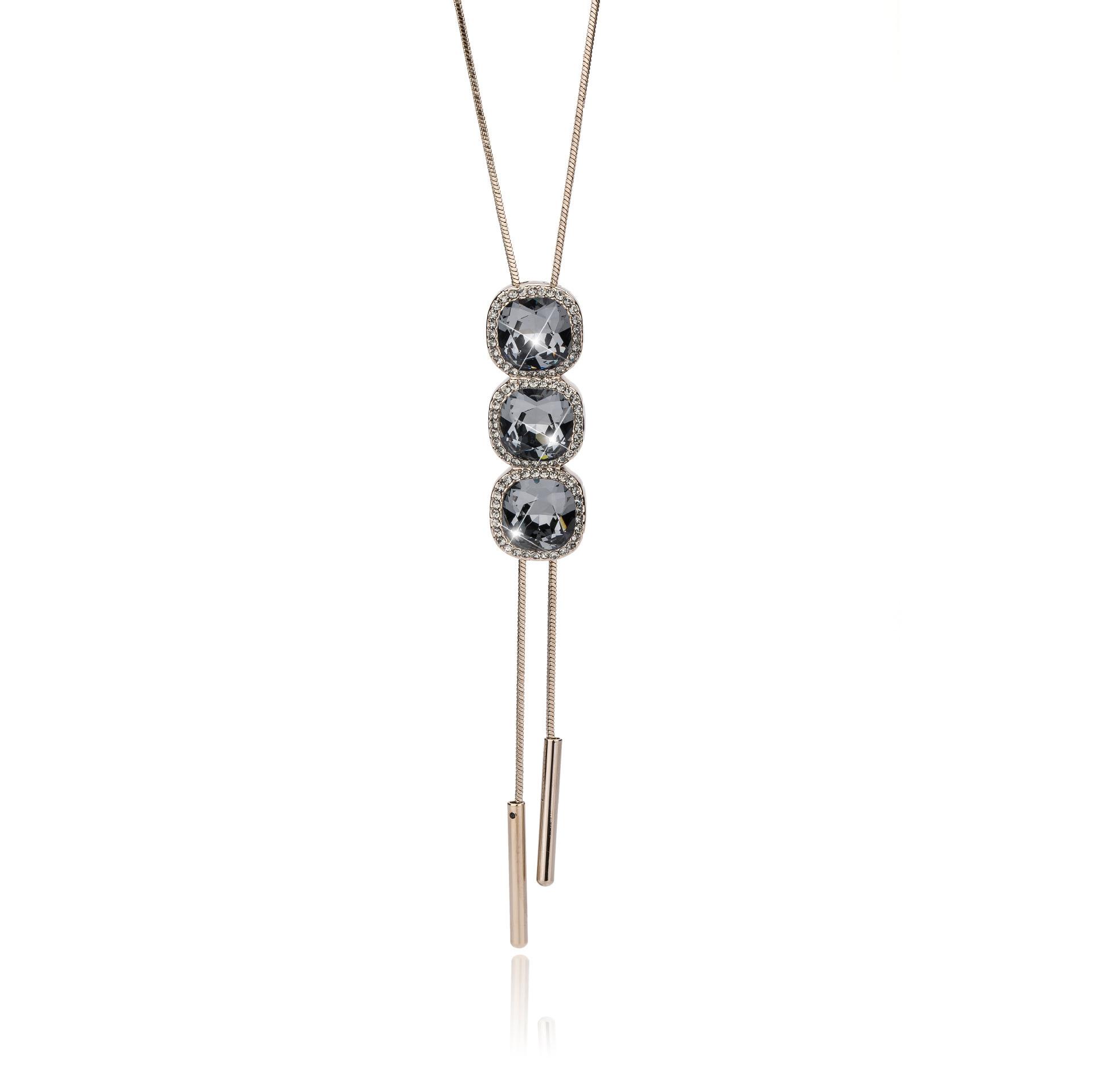 

Allpurpose Beautiful Long Necklace For Women In Geometric Style With Sparkling Pendant Crystal Gray Crystal