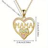 New Creative Shiny Micro-inlay Colored Zircon Heart-shaped "MAMA" Pendant Necklace for Women Exquisite Mother's Day Gift Jewelry