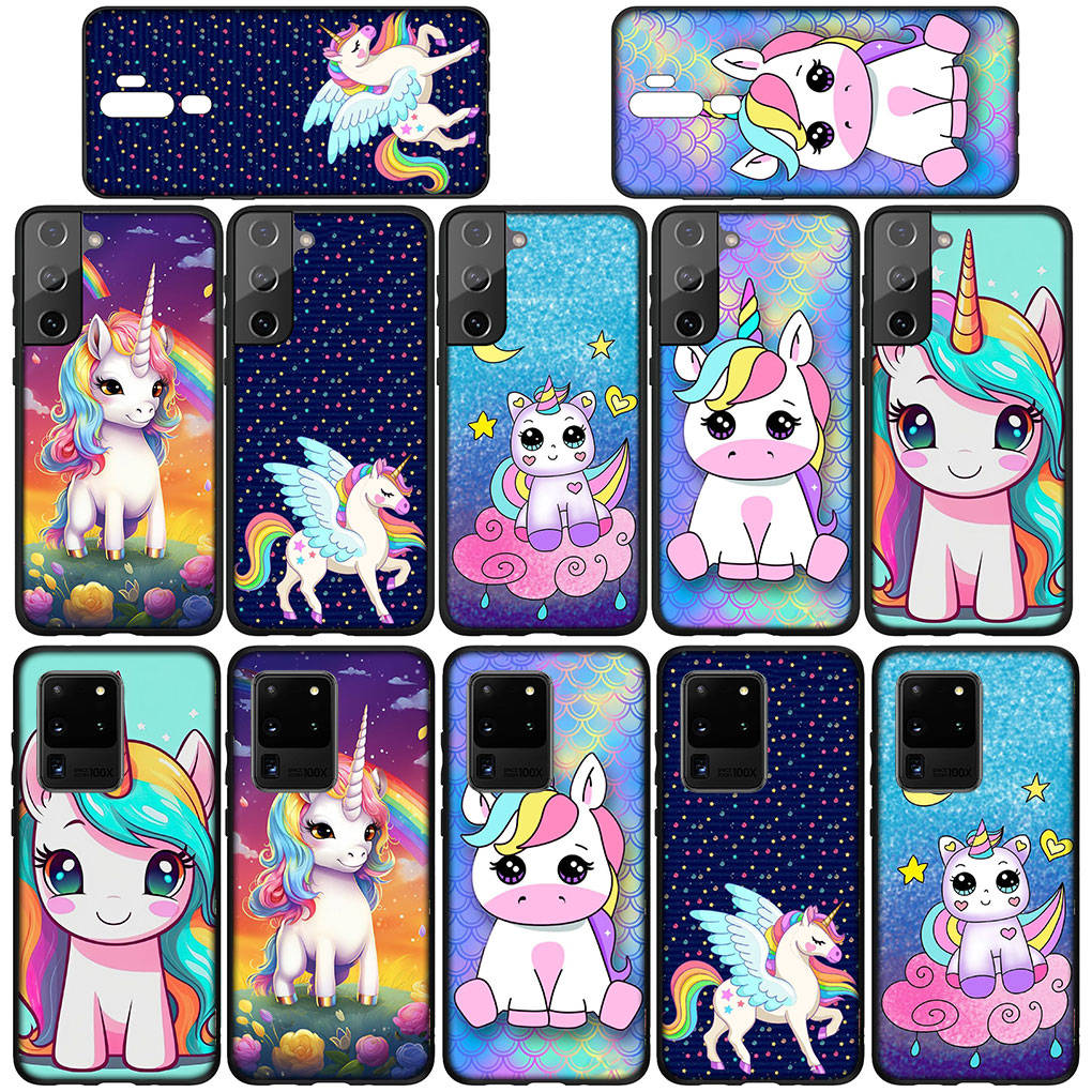 Phone Case for Samsung Galaxy S25 S24 S23 iPhone 16 15 Xiaomi Redmi Note 14 13 12 16E X 11 Pro Max OPPO Moto G85 G54 Huawei Poster Unicorn Horse Cover